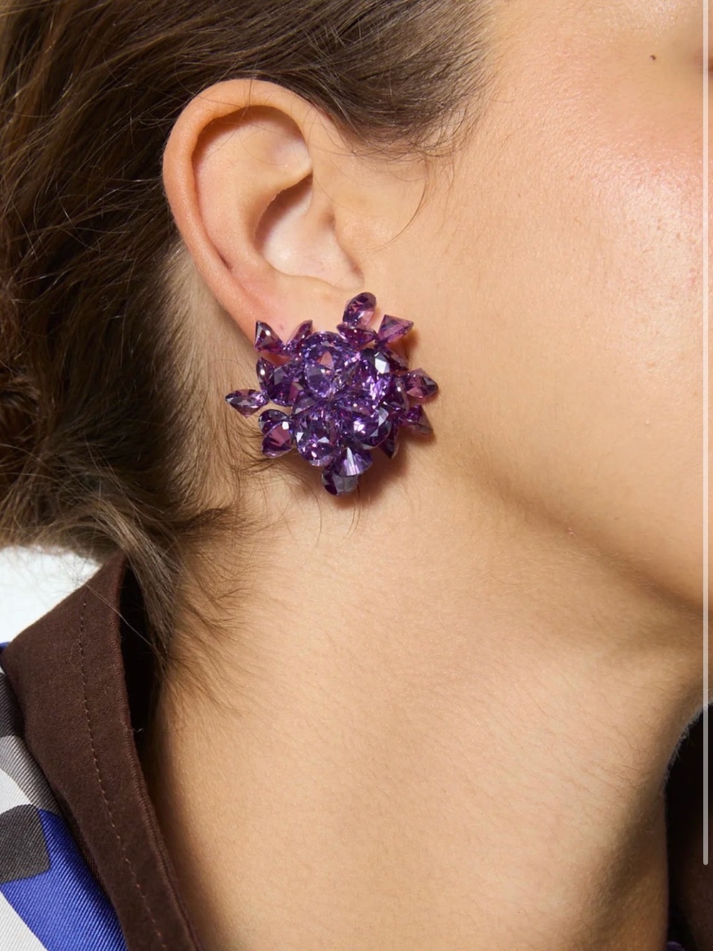 Roxanne Assoulin The Cubic Cluster Earrings In Grape NEW